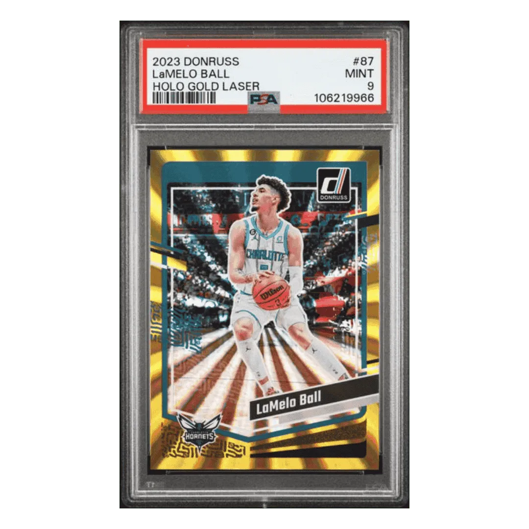 LaMelo Ball PSA 9 2023 Panini Donruss Holo Gold Laser Card #87