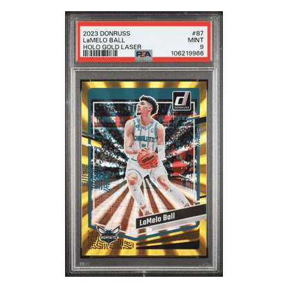 LaMelo Ball PSA 9 2023 Panini Donruss Holo Gold Laser Card #87