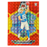 Ladd McConkey 2024 Panini Mosaic Fusion Red & Yellow #d/80 Rookie Card #334
