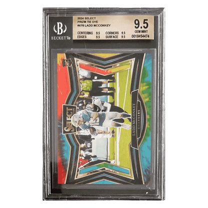 Ladd McConkey BGS 9.5 2024 Panini Select Prizm Tie Dye Rookie RC #d/ 25 Card #478