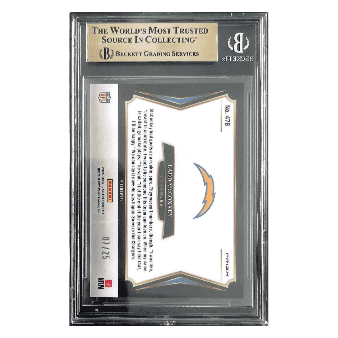 Ladd McConkey BGS 9.5 2024 Panini Select Prizm Tie Dye Rookie RC #d/ 25 Card #478