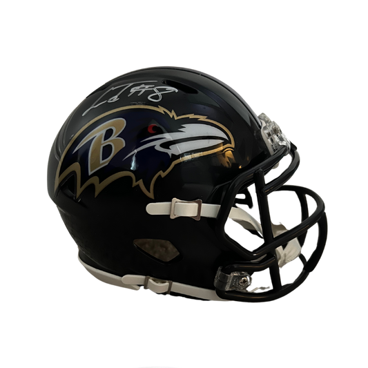Lamar Jackson Baltimore Ravens Autographed Mini Speed Helmet - JSA COA