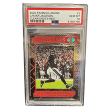 Lamar Jackson PSA 10 2020 Panini Illusions Clear Shots Red #d/149 Card #2