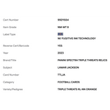 Lamar Jackson PSA 8 2023 Panini Spectra Triple Threats Relics Patch NN Orange #1/10 Card #TTLJA