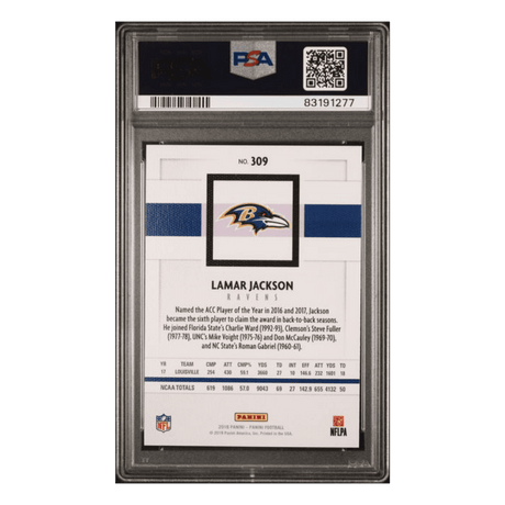 Lamar Jackson PSA 9 2018 Panini Canvas Rookie RC Card #309