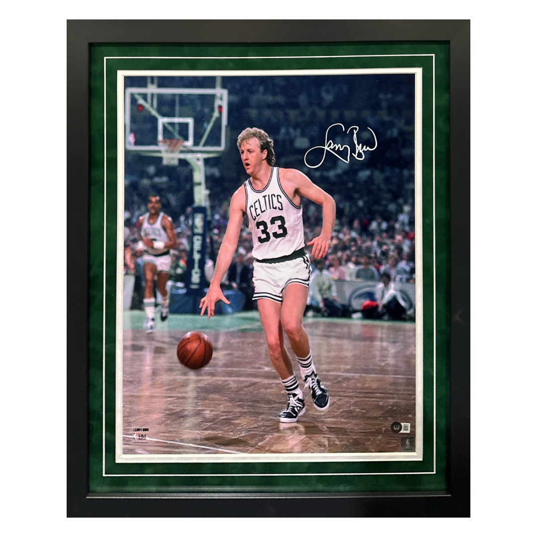 Larry Bird Boston Celtics Autographed Framed 16x20 - Beckett COA