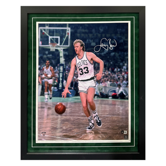 Larry Bird Boston Celtics Autographed Framed 16x20 - Beckett COA