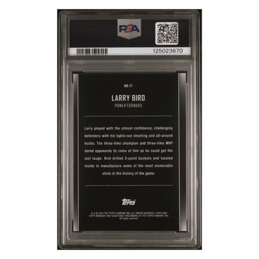 Larry Bird PSA 9 2023 Topps Midnight Nightball Daybreak #1/ 5 Card #NB17