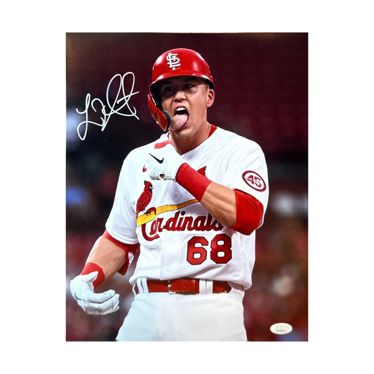 Lars Nootbaar St Louis Cardinals Autographed 11x14 Tongue Out Vertical Photo - JSA COA