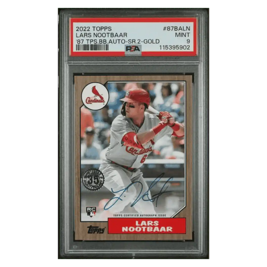 Lars Nootbaar PSA 9 2022 Topps '87 Topps Certified Autograph Issue Rookie RC #d/ 50 Card #87BALN