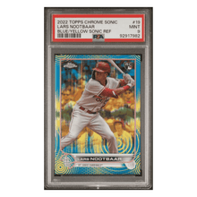 Lars Nootbaar PSA 9 2022 Topps Chrome Sonic Blue Yellow Sonic Refractor Rookie RC #d /75 Card #19
