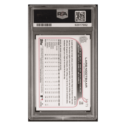 Lars Nootbaar PSA 9 2022 Topps Chrome Sonic Blue Yellow Sonic Refractor Rookie RC #d /75 Card #19