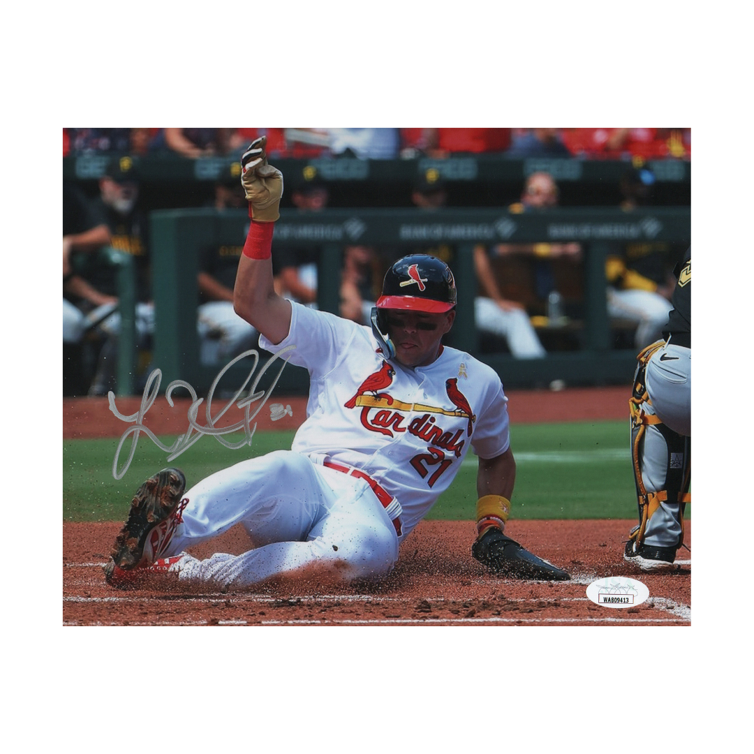 Lars Nootbaar St Louis Cardinals Autographed Sliding Home 8x10 Photo - JSA COA