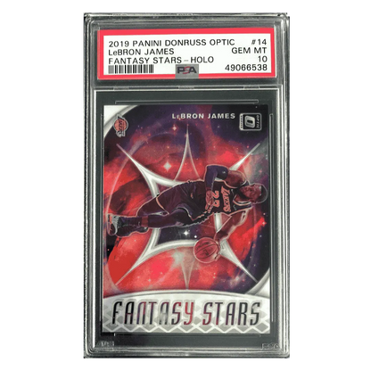 LeBron James PSA 10 2019 Panini Donruss Optic Fantasy Stars Holo Card #14