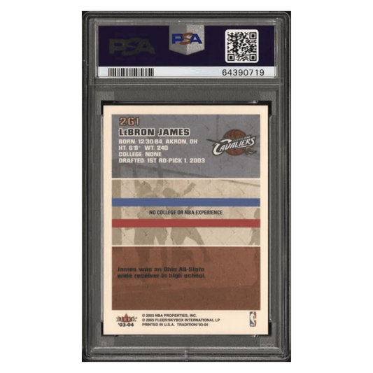 LeBron James PSA 9 2003 Fleer Tradition RC Card #261