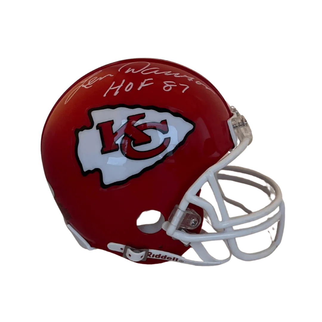 Len Dawson Kansas City Chiefs Autographed Mini Speed Helmet with Inscription - JSA COA