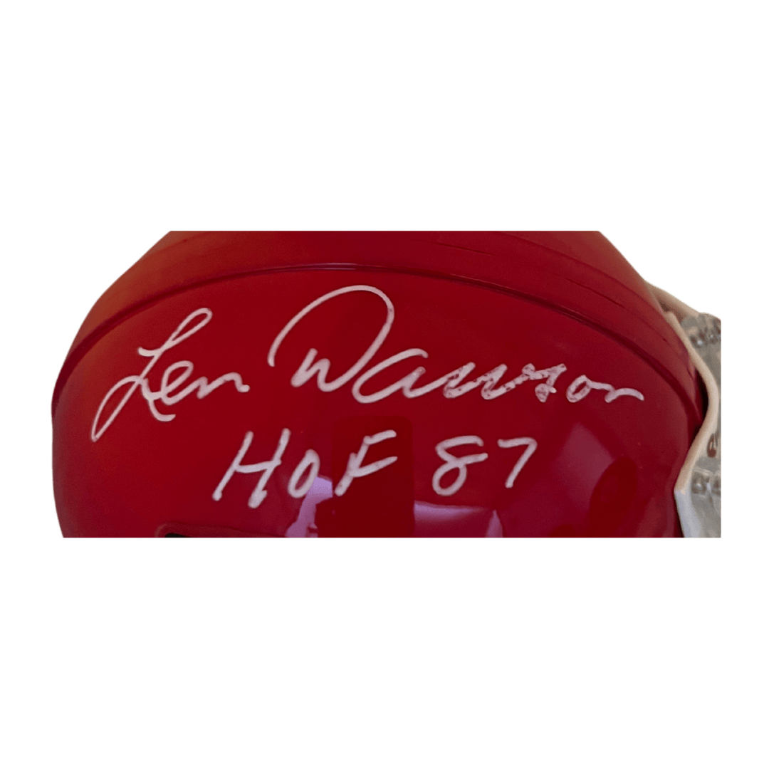 Len Dawson Kansas City Chiefs Autographed Mini Speed Helmet with Inscription - JSA COA