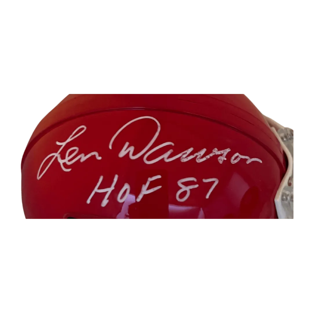 Len Dawson Kansas City Chiefs Autographed Mini Speed Helmet with Inscription - JSA COA