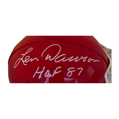 Len Dawson Kansas City Chiefs Autographed Mini Speed Helmet with Inscription - JSA COA