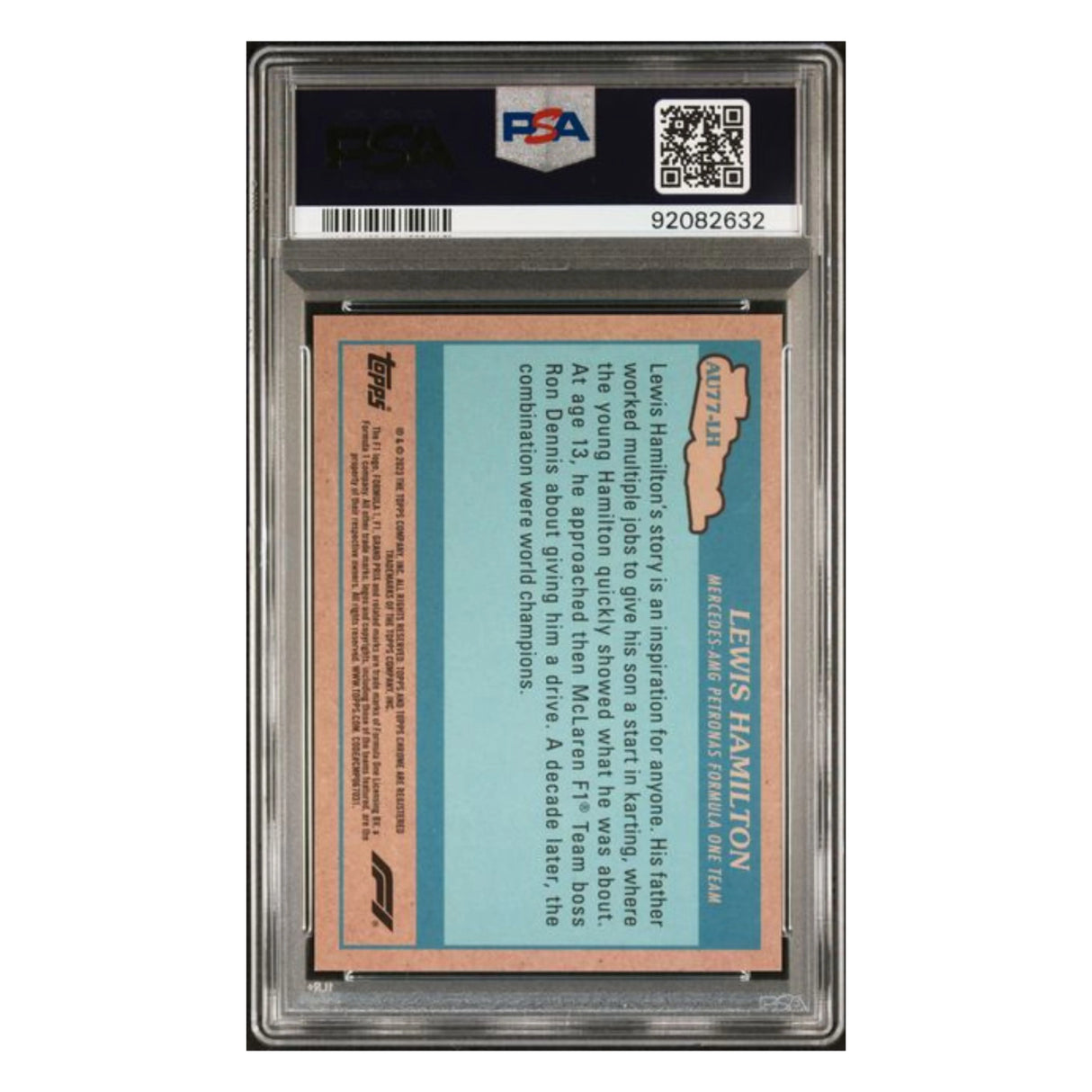 Lewis Hamilton PSA 9 2023 Topp Chrome F1 Autos of 1977 Gold #d/ 50 Card #AU77LH