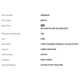 Lewis Hamilton PSA 9 2023 Topp Chrome F1 Autos of 1977 Gold #d/ 50 Card #AU77LH