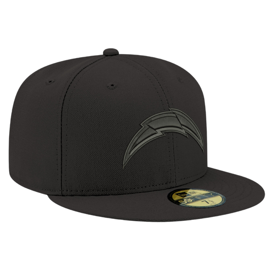 Los Angeles Chargers Black on Black 59FIFTY Fitted Hat