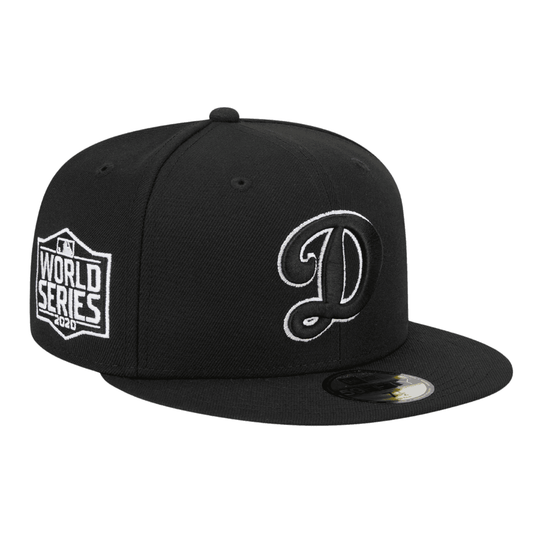 Los Angeles Dodgers Retro 2020 World Series Side Patch New Era Black/White 59FIFTY Fitted Hat