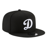 Los Angeles Dodgers Retro Basic New Era Black & White 9FIFTY Adjustable Snapback Hat