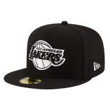 Los Angeles Lakers Black & White Logo New Era 59FIFTY Fitted Hat