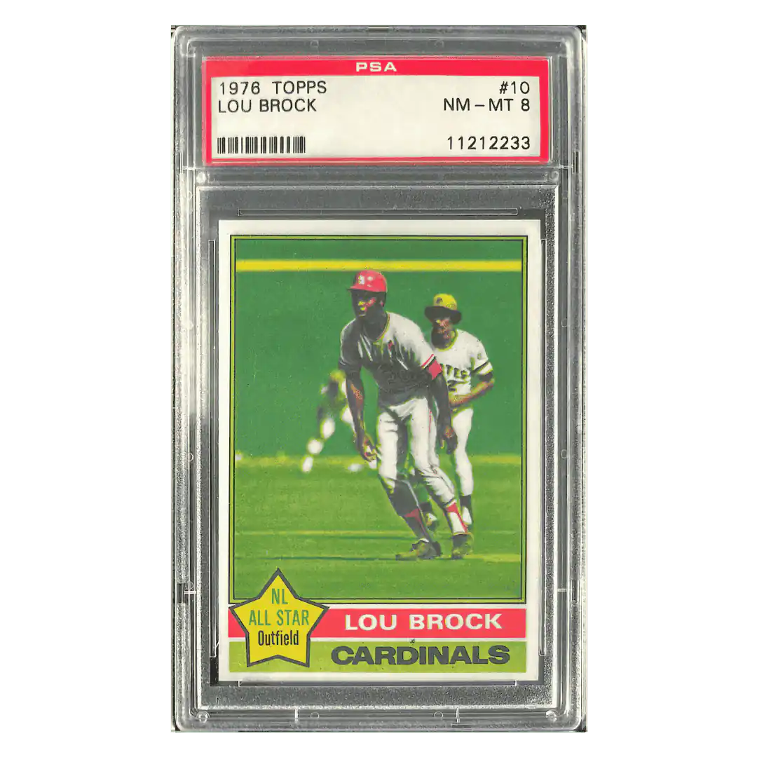 Lou Brock PSA 8 1976 Topps Card #10