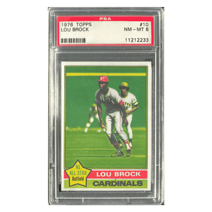 Lou Brock PSA 8 1976 Topps Card #10