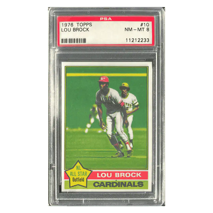 Lou Brock PSA 8 1976 Topps Card #10
