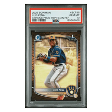 Luis Pena PSA 10 2025 Topps Bowman Chrome Prospects Reptilian Refractor Card #BCP38