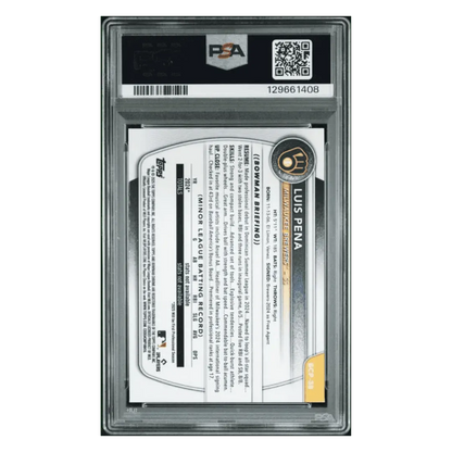 Luis Pena PSA 10 2025 Topps Bowman Chrome Prospects Reptilian Refractor Card #BCP38