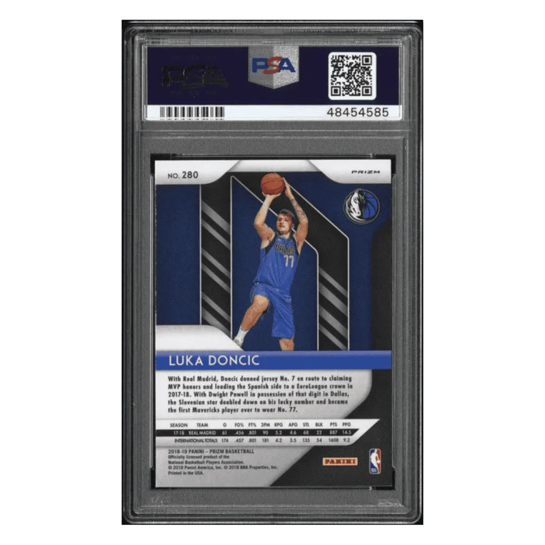 Luka Doncic PSA 10 2018 Panini Prizm Red/ White/ Blue Prizm Rookie RC Card #280