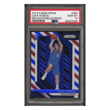 Luka Doncic PSA 10 2018 Panini Prizm Red/ White/ Blue Prizm Rookie RC Card #280