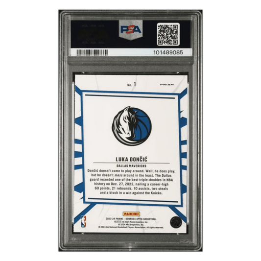 Luka Doncic PSA 10 2023 Panini Donruss Optic My House Holo Card #1