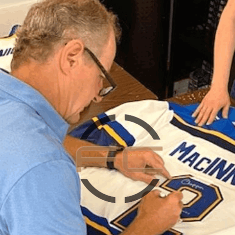 Al MacInnis St Louis Blues Autographed Blue CCM 90's Jersey with Inscription - JSA COA