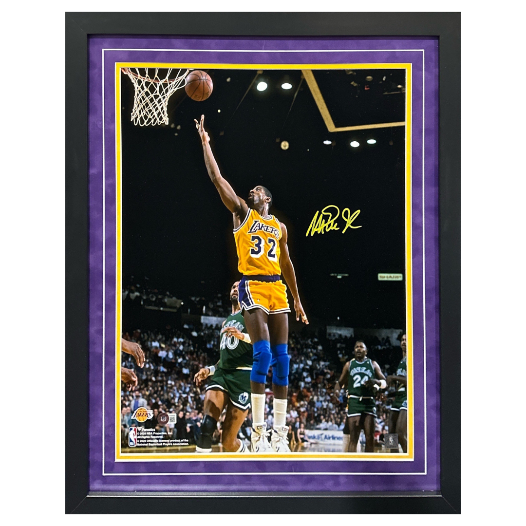 Magic Johnson Los Angeles Lakers Autographed Framed 16x20 - Beckett COA