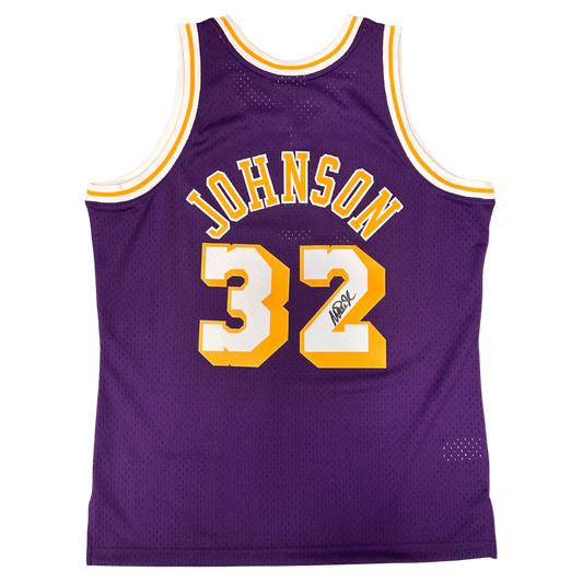 Magic Johnson Los Angeles Lakers Autographed Mitchell and Ness HWC Swingman Jersey - Beckett COA