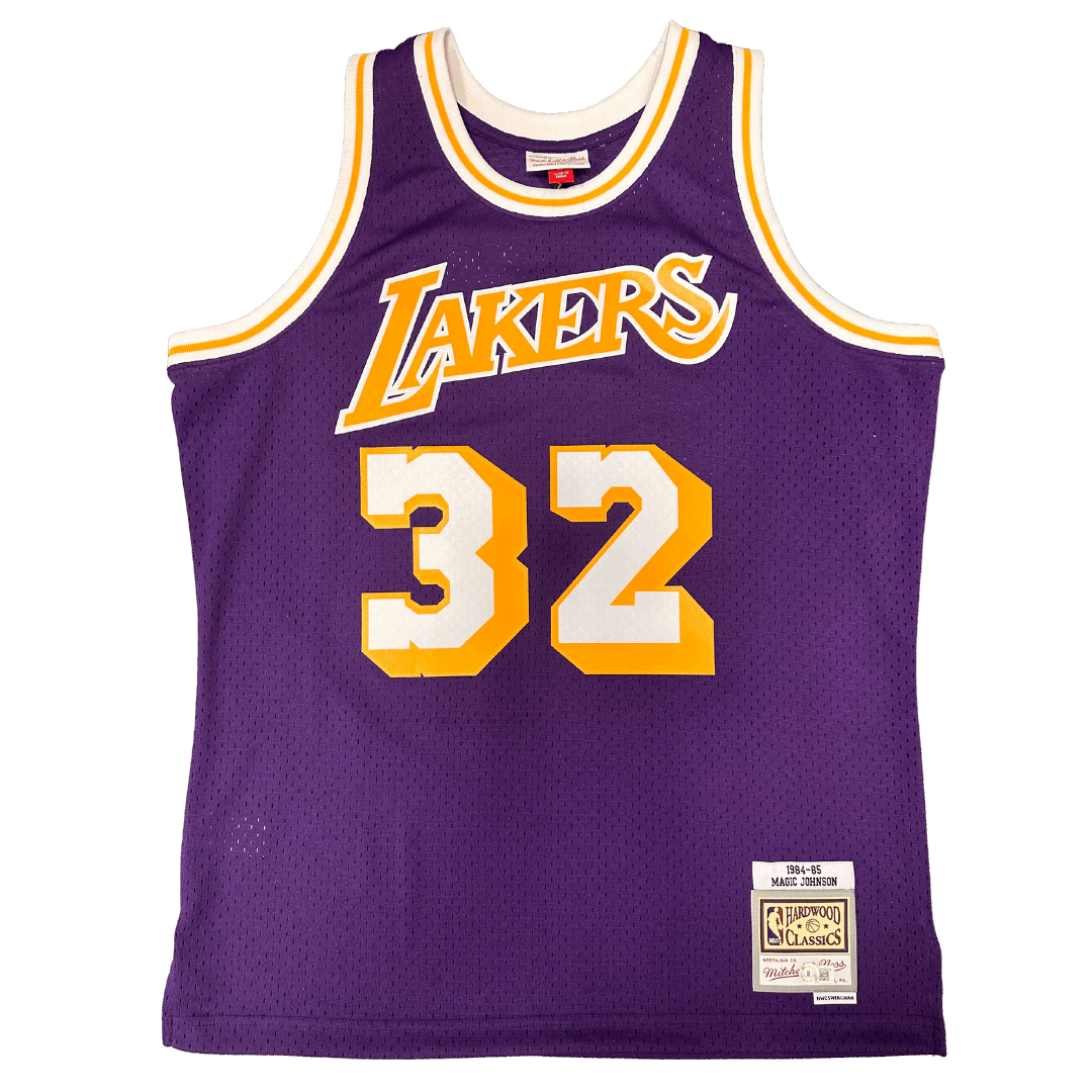 Magic Johnson Los Angeles Lakers Autographed Mitchell and Ness HWC Swingman Jersey - Beckett COA
