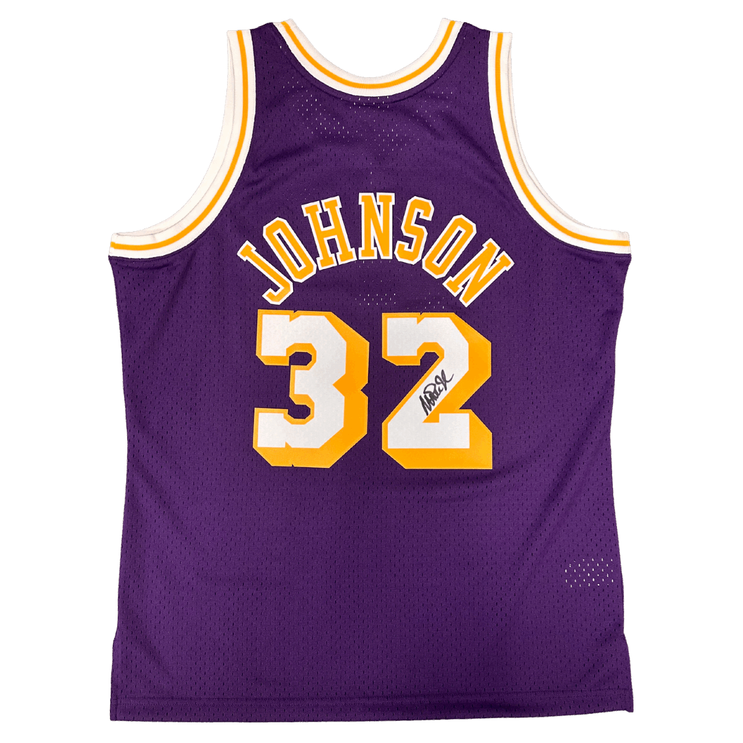 Magic Johnson Los Angeles Lakers Autographed Mitchell and Ness HWC Swingman Jersey - Beckett COA
