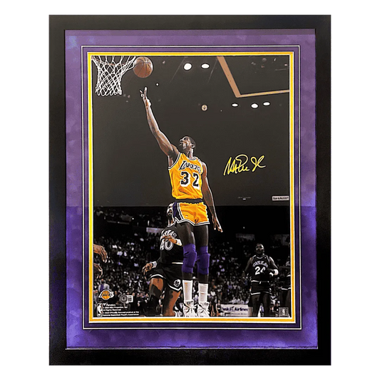 Magic Johnson Los Angeles Lakers Autographed Framed 16x20 Photo - Beckett COA