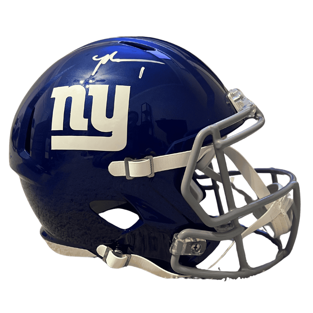 Malik Nabers New York Giants Autographed Full Size Speed Replica Helmet - Fanatics COA