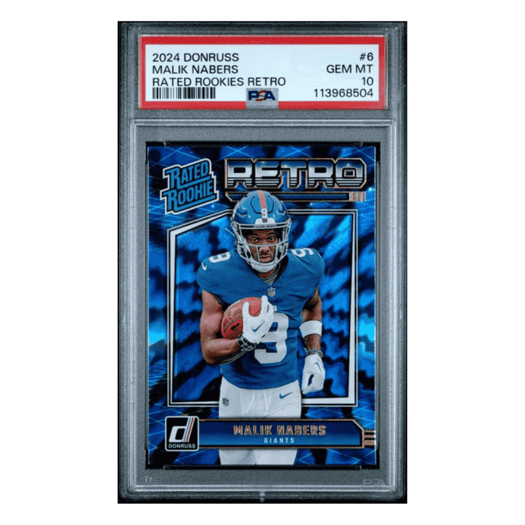 Malik Nabers PSA 10 2024 Panini Donruss Rated Rookie Retro Card #6