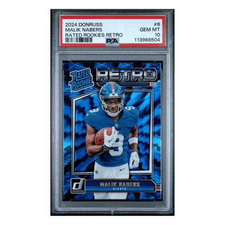 Malik Nabers PSA 10 2024 Panini Donruss Rated Rookie Retro Card #6
