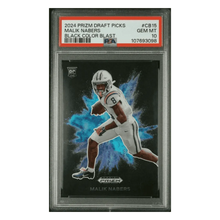 Malik Nabers PSA 10 2024 Panini Prizm Draft Picks Black Color Blast Rookie RC Card #CB15