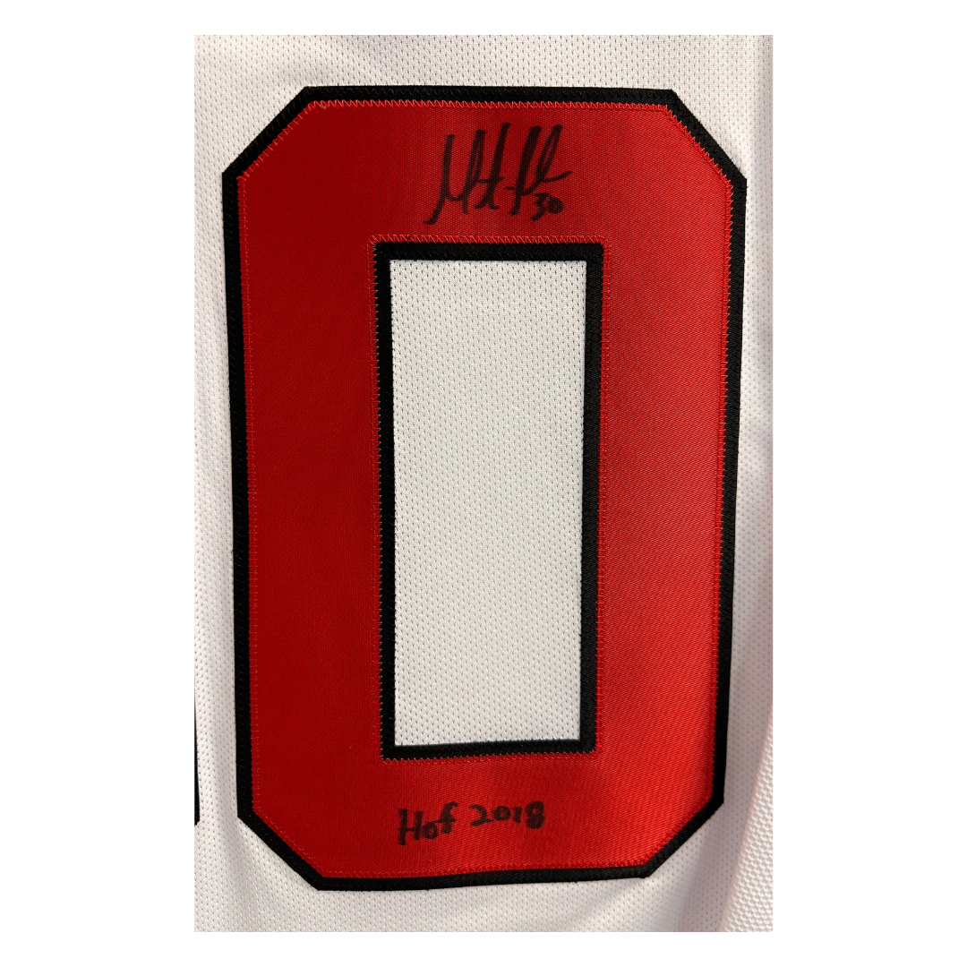 Martin Brodeur New Jersey Devils Autographed Reebok Away Jersey w/ HOF Inscription - JSA COA