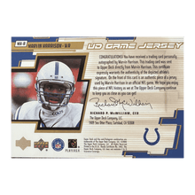 Marvin Harrison 2000 Upper Deck Game Jersey Autograph Patch Card #MH-A