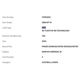 Marvin Harrison Jr PSA 10 2024 Panini Donruss Rated Rookies Retro Card #4